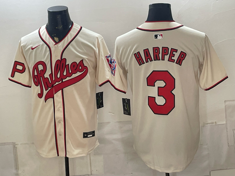 Men 2026 Philadelphia Phillies #3 Harper cream Game Nike MLB Jerseys 0823002->philadelphia phillies->MLB Jersey